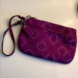 Purple Coach Wristlet